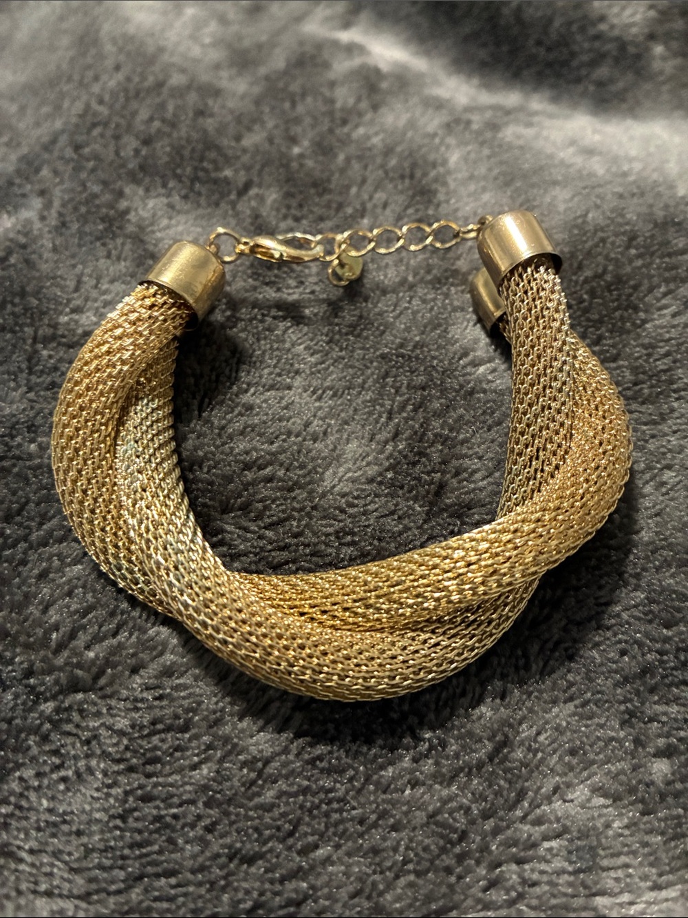 Natasha Gold Tone Braided Mesh Bracelet